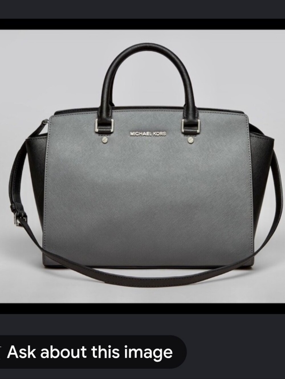 Michael Kors Selma Sachel Gray & Black